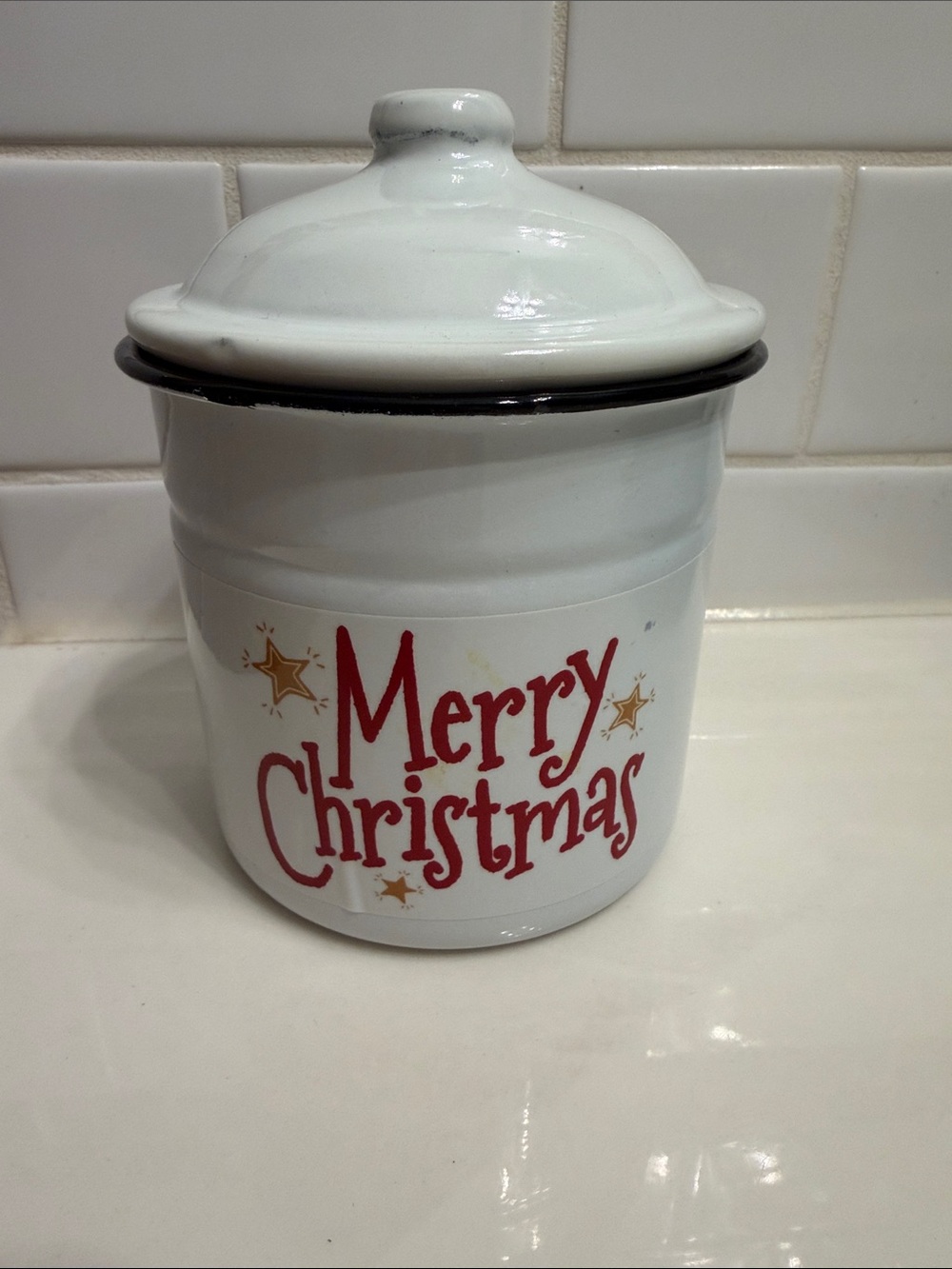Merry Christmas Morning Coffee Candle in decorative container - Picture 1 of 3